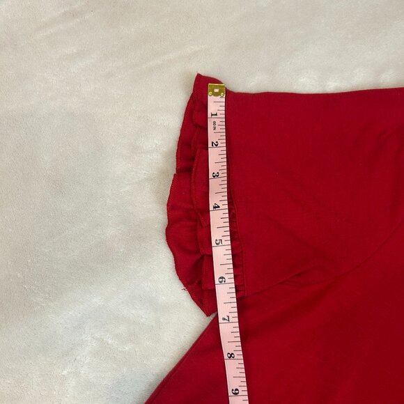 Fashion Red Flutter Sleeve T Shirt Women Medium - Picture 8 of 12